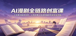 AI漫剧全链路创富课：小说素材剧本创作，人物场景AI生成剪辑发布变现全流程-万象聊项目