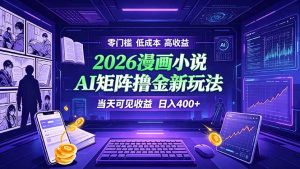 爆款小说漫画大阅读 ai矩阵操作 当天可见收益 日入400+ 零门槛 高收益-万象聊项目