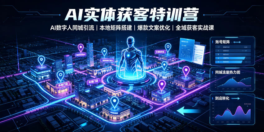 AI实体获客特训营｜AI数字人同城引流、本地矩阵搭建、爆款文案优化全域获客实战课-万象聊项目
