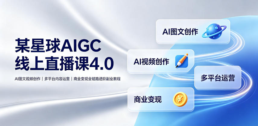某星球AIGC线上直播课4.0｜AI图文视频创作、多平台内容运营、商业变现全链路进阶副业教程-万象聊项目