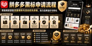 拼多多黑标申请流程，帮助商家获取流量倾斜与活动优先资格，助力品牌溢价与转化-万象聊项目
