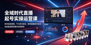 全域时代直播起号实操运营课｜账号底层逻辑、千川多元投流、新老直播间冷启动、投放复盘稳流量全流程教程-万象聊项目