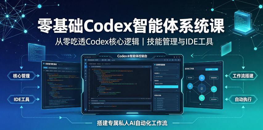 零基础Codex智能体系统课｜从零吃透Codex核心逻辑、技能管理与IDE工具，搭建专属私人AI自动化工作流-万象聊项目
