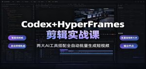 Codex+HyperFrames剪辑实战课：两大AI工具搭配全自动批量生成短视频-万象聊项目