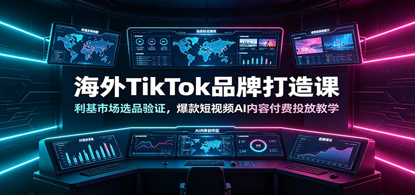 海外TikTok品牌打造课：利基市场选品验证，爆款短视频AI内容付费投放教学-万象聊项目