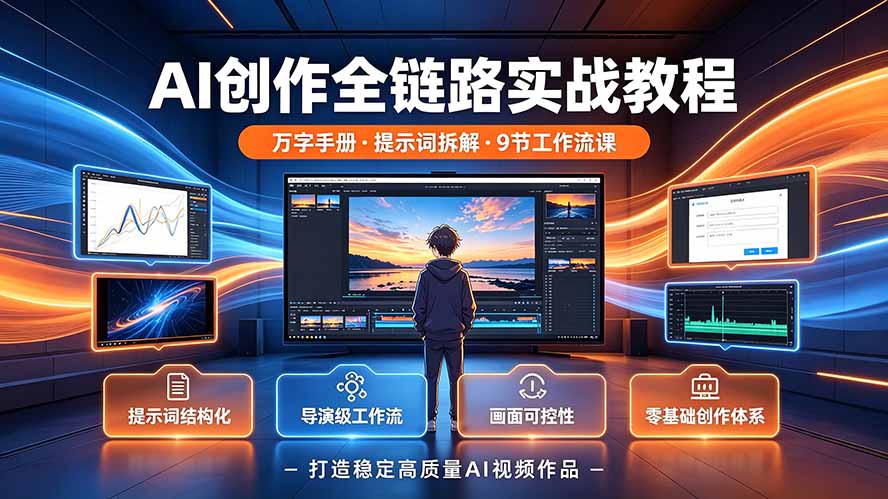 AI创作全链路实战教程｜万字手册·提示词拆解·9节工作流课，打造稳定高质量AI视频作品-万象聊项目