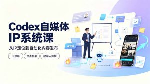 Codex自媒体IP系统课：IP诊断/热点抓取/IP蒸馏 Skill，爆款复刻数字人多平台自动发布教程-万象聊项目