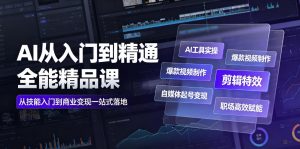 AI从入门到精通全能精品课|AI工具实操+爆款视频制作+剪辑特效+自媒体起号变现+职场高效赋能全教程-万象聊项目