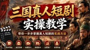 三国真人短剧实操教学,带你一步步掌握真人短剧的实战方法-万象聊项目