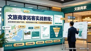 文旅商家拓客实战教程；真实案例打造客户信任，完整落地执行方案，行业避坑账号布局心法-万象聊项目
