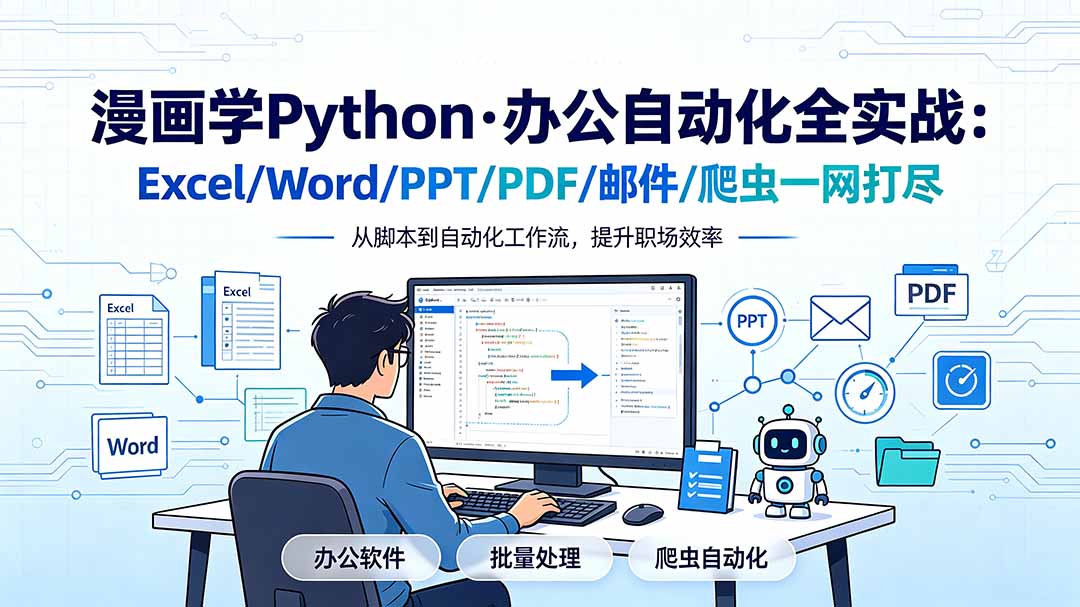 漫画学Python·办公自动化全实战：Excel/Word/PPT/PDF/邮件/爬虫一网打尽-万象聊项目