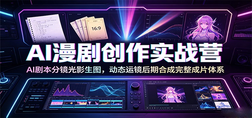 AI漫剧创作实战营：AI剧本分镜光影生图，动态运镜后期合成完整成片体系-万象聊项目