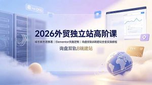 2026外贸独立站高阶课·域名服务器部署｜Elementor页面定制｜询盘双轨B端建站全套实操教程-万象聊项目