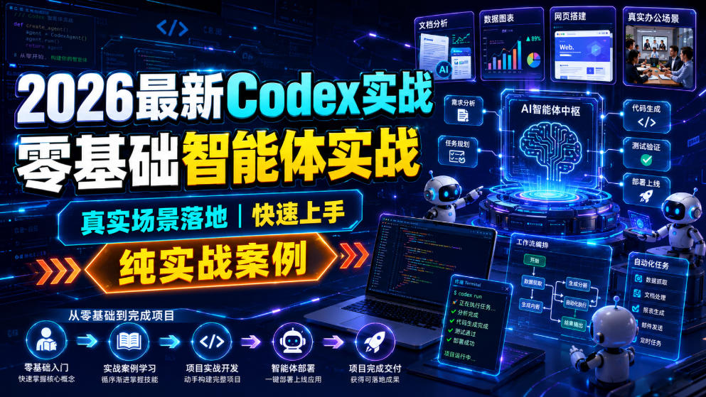 2026最新Codex实战零基础智能体实战，真实场景落地，快速上手，纯实战案例-万象聊项目