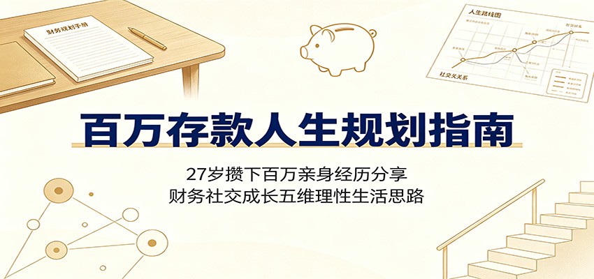 百万存款人生规划指南：27岁攒下百万亲身经历分享，财务社交成长五维理性生活思路-万象聊项目