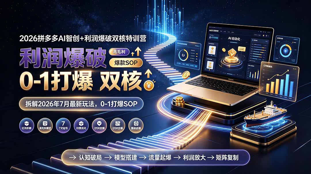 2026拼多多AI智创+利润爆破双核特训营-拆解2026年7月最新玩法，0-1打爆SOP-万象聊项目