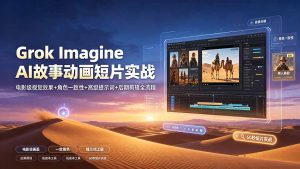 Grok Imagine AI故事动画短片实战：电影级视觉效果+角色一致性+高级提示词+后期剪辑全流程-万象聊项目
