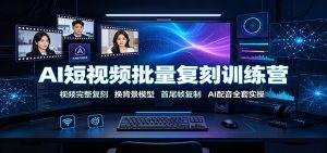 AI短视频批量复刻训练营：视频完整复刻，换背景模型、首尾帧复制、AI配音全套实操-万象聊项目