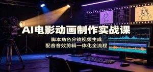 AI电影动画制作实战课：脚本角色分镜视频生成，配音音效剪辑一体化全流程-万象聊项目