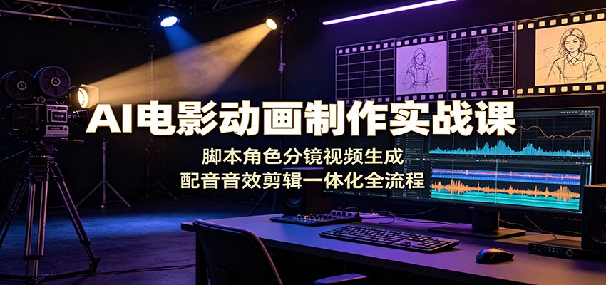 AI电影动画制作实战课：脚本角色分镜视频生成，配音音效剪辑一体化全流程-万象聊项目