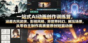 一站式AI动画创作训练营，涵盖古风武侠、影视风格、异世界科幻、解压场景，从零自主制作高质量原创短篇动画(更新)-万象聊项目