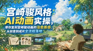 宫崎骏风格AI动画实操,带你复刻宫崎骏动画的治愈质感,从创意到成片全流程落地-万象聊项目