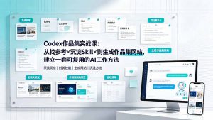 Codex作品集实战课：从找参考×沉淀Skill×到生成作品集网站，建立一套可复用的AI工作方法-万象聊项目