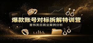 爆款账号对标拆解特训营：首饰类目商业案例分析，配套完整资料内容-万象聊项目