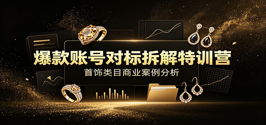 爆款账号对标拆解特训营：首饰类目商业案例分析，配套完整资料内容-万象聊项目