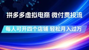 拼多多虚拟电商,微付费投流玩法,每人可开四个店,轻松月入过1W【揭秘】-万象聊项目