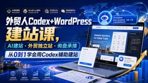 外贸人Codex+WordPress建站课,AI建站·外贸独立站·询盘承接,从0到1学会用Codex辅助建站-万象聊项目