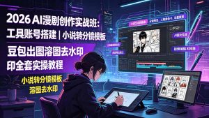 2026AI漫剧创作实战班:工具账号搭建|小说转分镜模板|豆包出图溶图去水印全套实操教程-万象聊项目