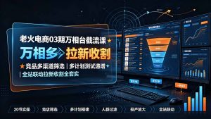 老火电商03期万相台截流课:竞品多渠道筛选|多计划测试递增|全站联动拉新收割全套实操教学-万象聊项目