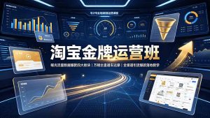 淘宝金牌运营班-7月:曝光流量数据爆款四大板块|万相台直通车达摩|全渠道引流爆款落地教学-万象聊项目