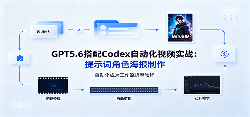 GPT5.6搭配Codex自动化视频实战：提示词角色海报制作，自动化成片工作流拆解教程-万象聊项目