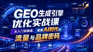GEO生成引擎优化实战课，从入门到精通，破解AI时代的流量与品牌密码-万象聊项目