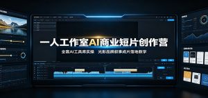 一人工作室AI商业短片创作营:全套AI工具库实操,光影品牌叙事成片落地教学-万象聊项目