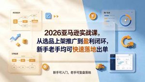 2026亚马逊实战课，从选品上架推广到盈利闭环，新手老手均可快速落地出单-万象聊项目