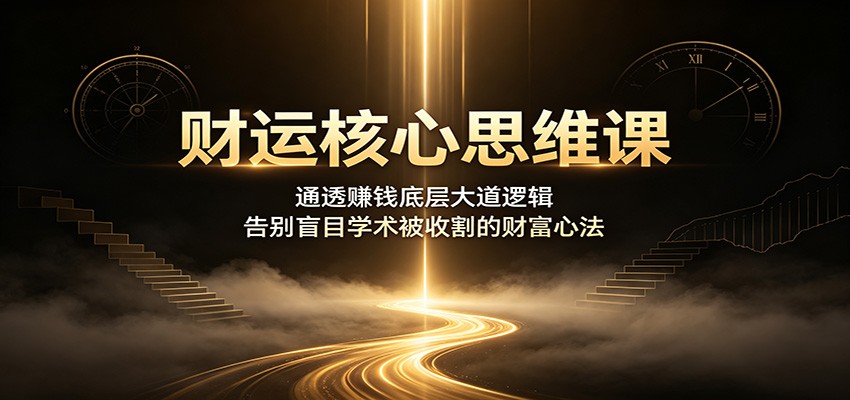 财运核心思维课：通透赚钱底层大道逻辑，告别盲目学术被收割的财富心法-万象聊项目