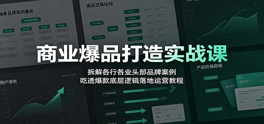 商业爆品打造实战课：拆解各行各业头部品牌案例，吃透爆款底层逻辑落地运营教程-万象聊项目