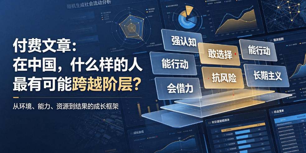 付费文章：在中国，什么样的人最有可能跨越阶层？-万象聊项目