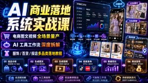 AI商业落地系统实战课｜电商图文视频全场景量产・AI工具工作流深度拆解・服饰/百货/探店多品类落地教程-万象聊项目