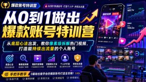 从0到1做出爆款账号特训营，从底层心法出发，教你像素级拆解热门视频，打造能持续出流量的个人账号-万象聊项目