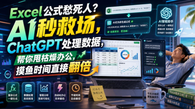Excel公式愁死人？AI秒救场，ChatGPT处理数据，帮你甩枯燥办公，摸鱼时间直接翻倍【原创双语字幕】-万象聊项目