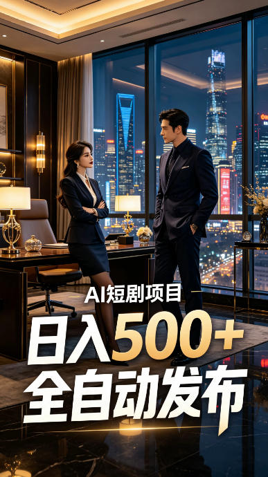 快手AI短剧自动发布，矩阵批量运营变现，轻资产副业项目，日入500+【揭秘】-万象聊项目