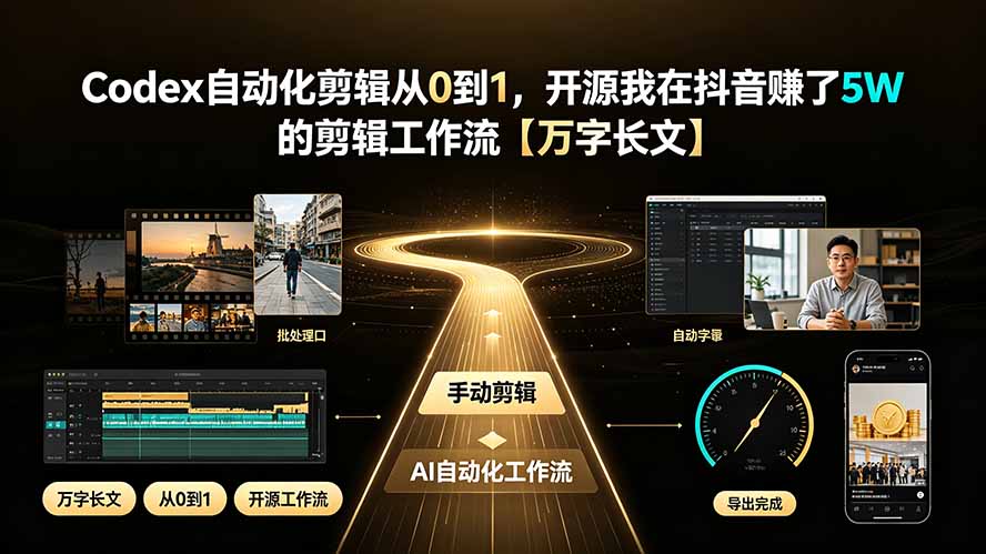 Codex自动化剪辑从0到1，开源我在抖音赚了5W 的剪辑工作流【万字长文】-万象聊项目