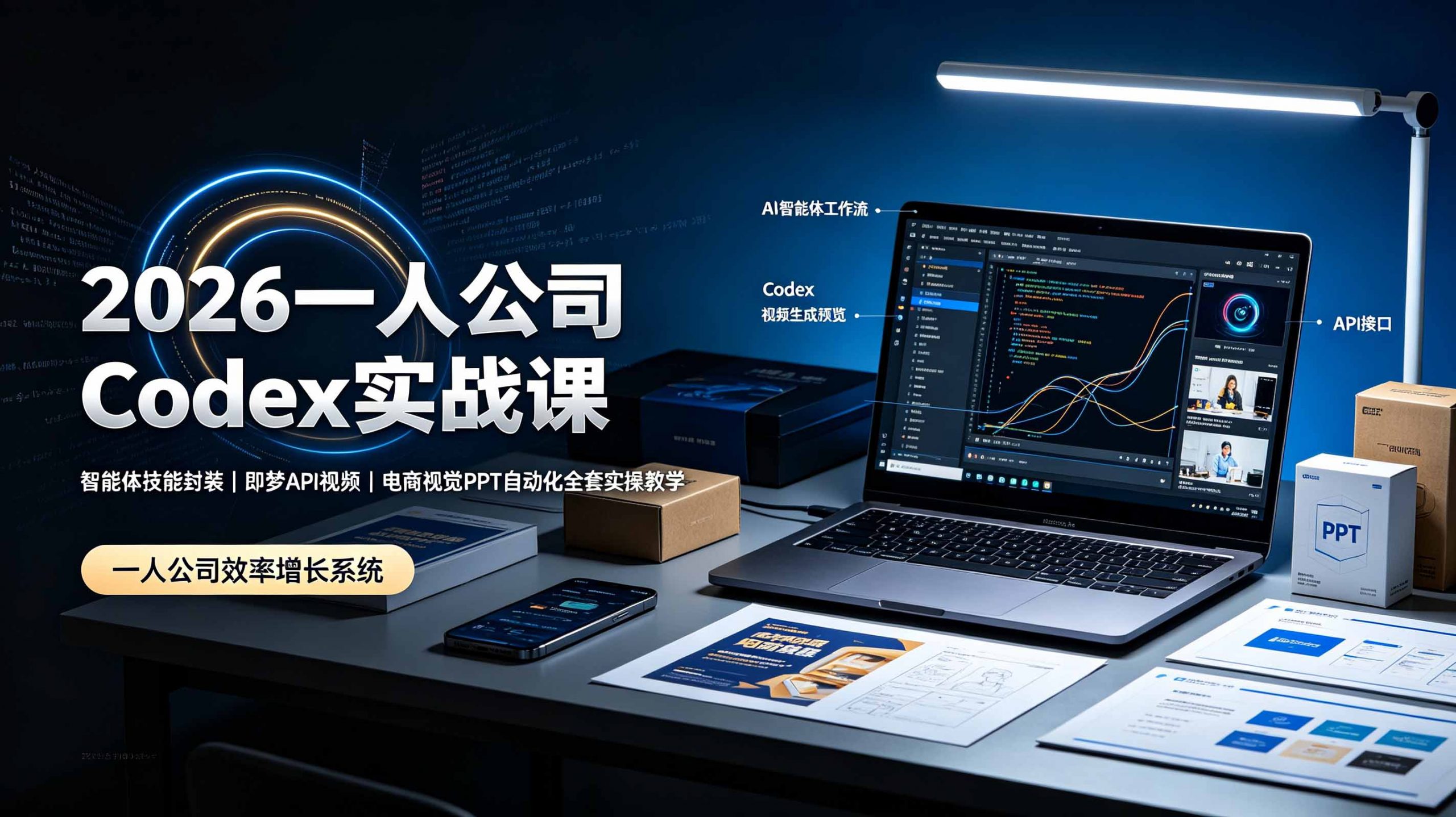 2026一人公司Codex实战课◆智能体技能封装｜即梦API视频｜电商视觉PPT自动化全套实操教学-万象聊项目