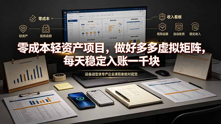 零成本轻资产项目，做好多多虚拟矩阵，每天稳定入账一千块-万象聊项目