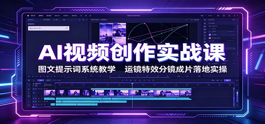 AI视频创作实战课：图文提示词系统教学，运镜特效分镜成片落地实操-万象聊项目