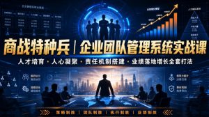 商战特种兵｜企业团队管理系统实战课人才培育・人心凝聚・责任机制搭建・业绩落地增长全套打法-万象聊项目
